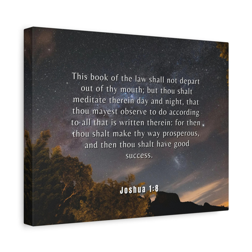Scripture Canvas Good Success Joshua 1:8 Christian Wall Art Bible Verse Print